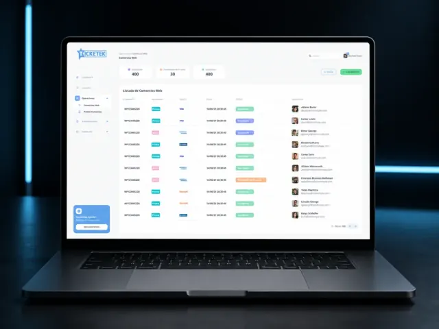 Ticketek BackOffice platform interface